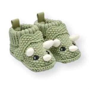 Carter's Just One You® Baby Boys' Knitted Dino Slippers - Green: Newborn Dinosau